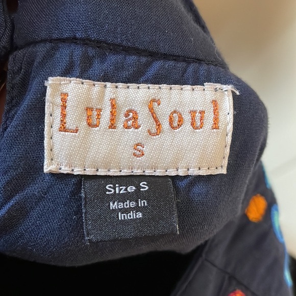 LulaSoul Navy Embroidered Dress Sz S - Picture 7 of 7